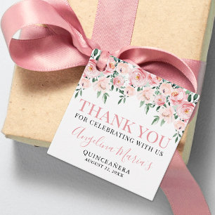 Etiquetas Para Recuerdos Elegante Rubor Pink Quinceanera Gracias