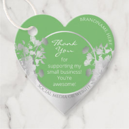 Etiquetas Para Recuerdos Elegante salvia floral verde y plateado gracias