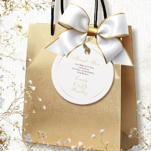 Etiquetas Para Recuerdos Elegante Script Minimalista Blanco Oro Rojo Ciruel