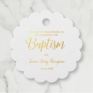 Etiquetas Para Recuerdos Elegante simple Gracias Baptismo Niña