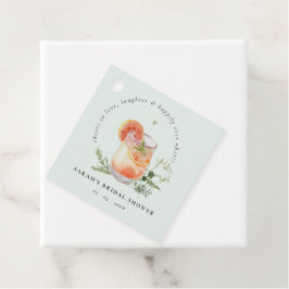 Etiquetas Para Recuerdos Elegante Té Verde Naranja Verde Despedida de Solte