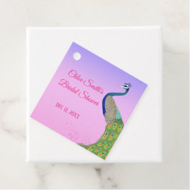 Etiquetas Para Recuerdos Elegante temática de pavo real femenino con ducha 