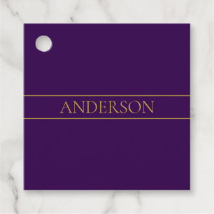 Etiquetas Para Recuerdos Elegante Texto Personalizable   Oro y Púrpura Inte