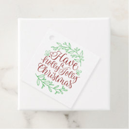 Etiquetas Para Recuerdos Elegante tiene caligrafía de Navidades Holly Jolly