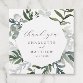 Etiquetas Para Recuerdos Elegante Vegetación De Acuarela Gracias Boda