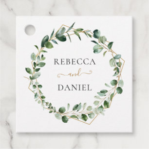 Etiquetas Para Recuerdos Elegante vegetación Marco geométrico personalizado