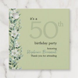 Etiquetas Para Recuerdos Elegante Wildflower Pink Sorpresa 50 cumpleaños