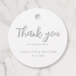 Etiquetas Para Recuerdos Elegante y brillante Purpurina Plata Bolsas de Fav