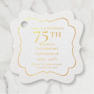 Etiquetas Para Recuerdos Elegante y elegante 75º aniversario Boda