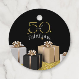 Etiquetas Para Recuerdos Elegante y elegante Oro blanco negro 50 y fabuloso