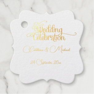 Etiquetas Para Recuerdos Elegante y eterno minimalismo floral de oro suave