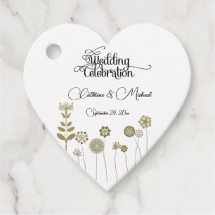 Etiquetas Para Recuerdos Elegante y eterno minimalismo floral de oro suave