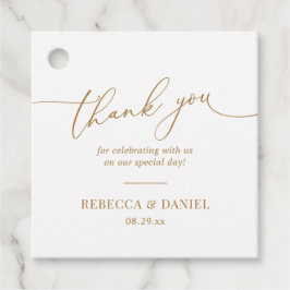 Etiquetas Para Recuerdos Elegante y simple escritura blanca y dorada Gracia