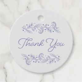 Etiquetas Para Recuerdos Elegantes enredaderas florales azules dibujadas a 