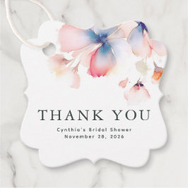 Etiquetas Para Recuerdos Elegantes Flores De Acuarela Gracias