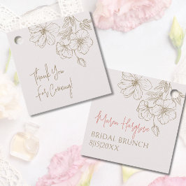 Etiquetas Para Recuerdos Elegantes Flores De Oro Ducha Bridal Gracias