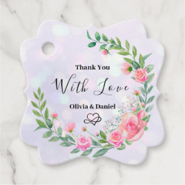 Etiquetas Para Recuerdos Elegantes Flores Rosa Rubor Gracias Boda