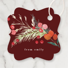 Etiquetas Para Recuerdos Elegantes Navidades Florals Holiday