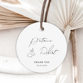 Etiquetas Para Recuerdos Elegantes nombres Minimalistas Fecha Boda de guión