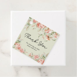 Etiquetas Para Recuerdos Elegantes peonías de Baby Shower verde floral