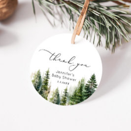Etiquetas Para Recuerdos Elegantes pinos de bosque de pinos de bebé ducha g