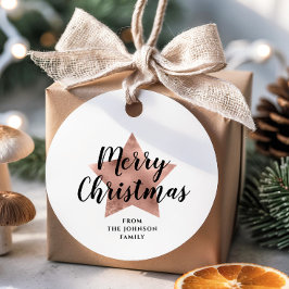 Etiquetas Para Recuerdos Elegantes Rosas Navidades Gold Star