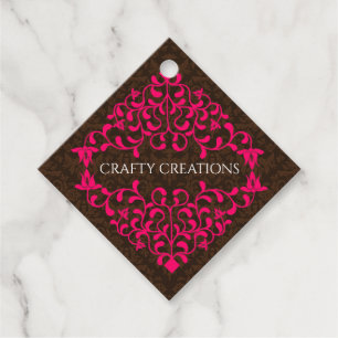 Etiquetas Para Recuerdos Elegantes Swils Hot Pink Flourish Hang