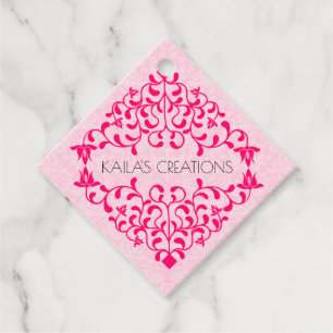 Etiquetas Para Recuerdos Elegantes Swils Hot Pink Flourish Hang
