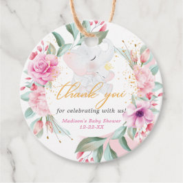 Etiquetas Para Recuerdos Elephant Elegant chica ducha de bebé Personalizado