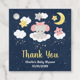 Etiquetas Para Recuerdos Elephant Pink and Navy Baby Shower Gracias