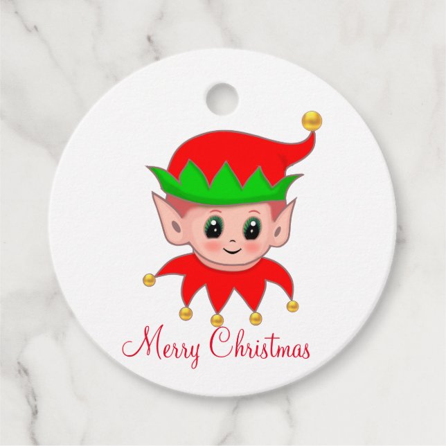 Etiquetas Para Recuerdos Elf Navidades Cute (Anverso)