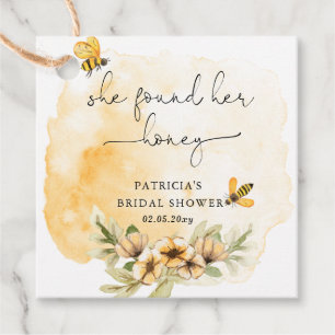 Etiquetas Para Recuerdos Ella Encontró Su Lluvia De Novia Floral Abeja