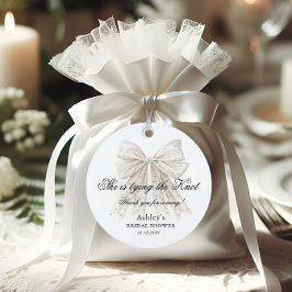 Etiquetas Para Recuerdos Ella está atando el nudo Perlas Arco Desfile de no