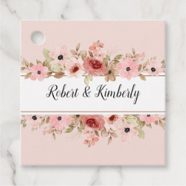 Etiquetas Para Recuerdos ELLE Flor Rosa Elegante Boda