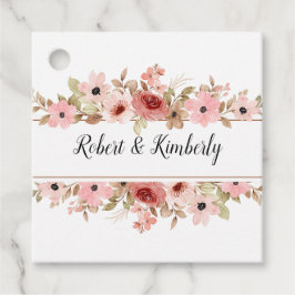 Etiquetas Para Recuerdos ELLE Flor Rosa Elegante Boda