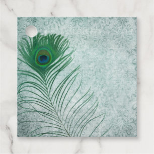 Etiquetas Para Recuerdos Embellecimiento de Shabby Peacock Feather Scrapboo