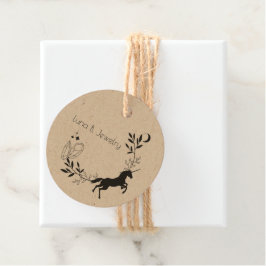 Etiquetas Para Recuerdos Empaquetado de joyas de unicornio, luna y cristale