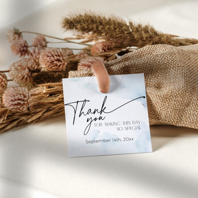 Etiquetas Para Recuerdos En Cloud Nueve Dusty Blue Heaven Gracias (Subido por el creador)