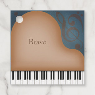 Etiquetas Para Recuerdos "Encore" Brown Grand Piano Elegante Personalizado