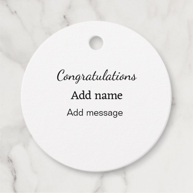 Etiquetas Para Recuerdos Enhorabuena agregar mensaje de nombre simple gradu (Anverso)