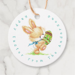 Etiquetas Para Recuerdos Entrega de conejo de Pascua Nombre Personalizado /