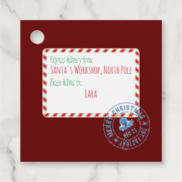 Etiquetas Para Recuerdos Entrega personalizada del taller de Santa Claus