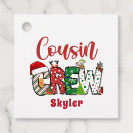 Etiquetas Para Recuerdos Equipo de primo retro personalizado Navidad Doodle