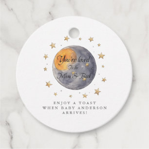 Etiquetas Para Recuerdos Eres amado por el Baby Shower de To the Moon Stars