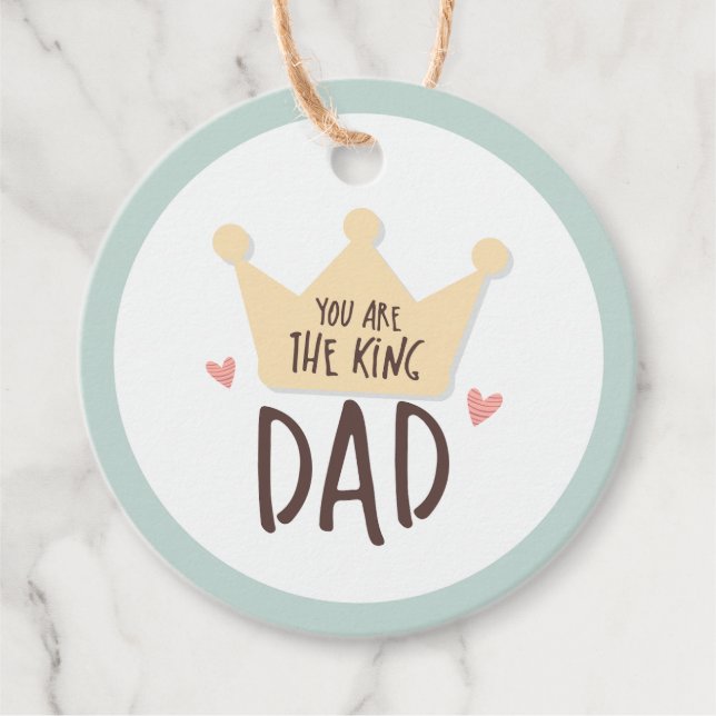 Etiquetas Para Recuerdos Eres el padre del rey - el día del padre - corona (Anverso)