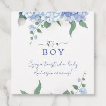 Es el Baby Shower botánico de una hidránica azul