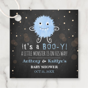 Etiquetas Para Recuerdos ¡Es un Boo-y! Baby Shower de Little Monster Hallow