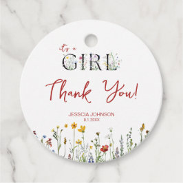Etiquetas Para Recuerdos Es un Chica con el Baby Shower de las flores de pr