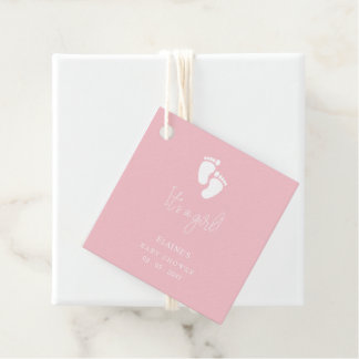 Etiquetas Para Recuerdos Es un Chica de la huella infantil un Baby Shower r