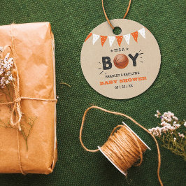 Etiquetas Para Recuerdos ¡Es un chico! Baby Shower con temas de baloncesto